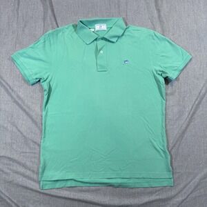 Southern Tide Polo Shirt Mens Large Green Skipjack‎ Fish Embroidered Classic Fit